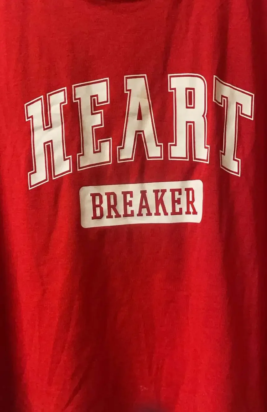 Red "Heart Breaker" Short Sleeve Graphic T-Shirt - Picture 2 of 4
